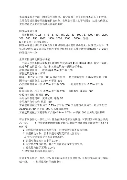 照度标准