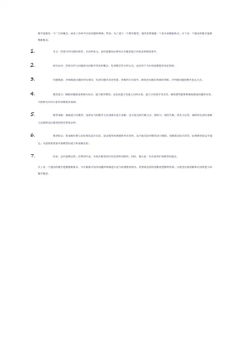 数学建模模板格式