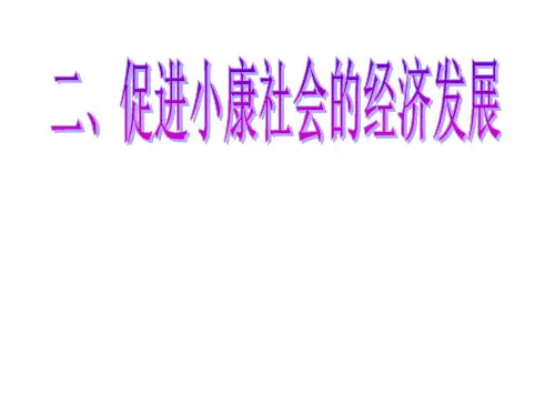 高一政治促进小康社会经济发展(新编201912)