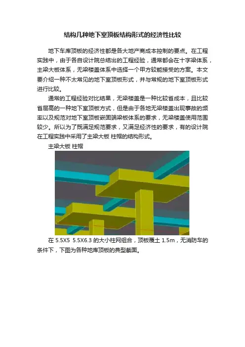 结构几种地下室顶板结构形式的经济性比较