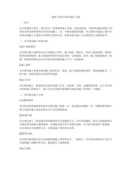 建筑工程多台塔吊施工方案