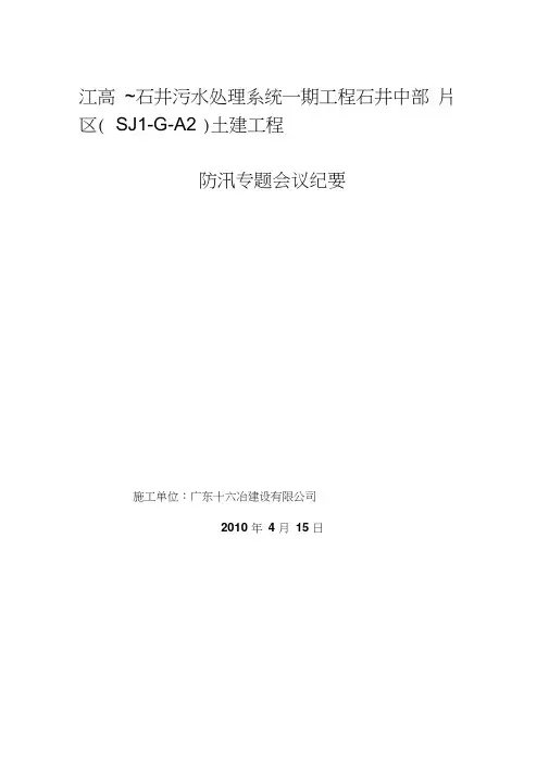 防汛安全专项会议纪要