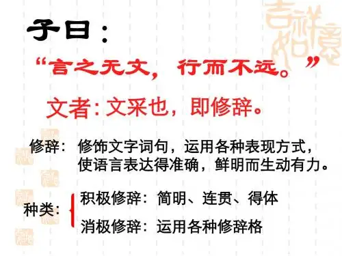 高三语文正确使用常见的修辞手法课件