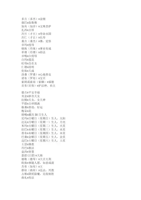 藏语名字含义