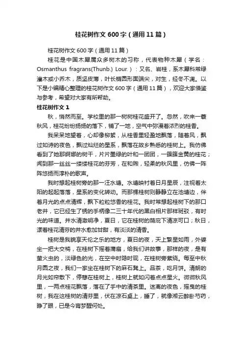 桂花树作文600字（通用11篇）