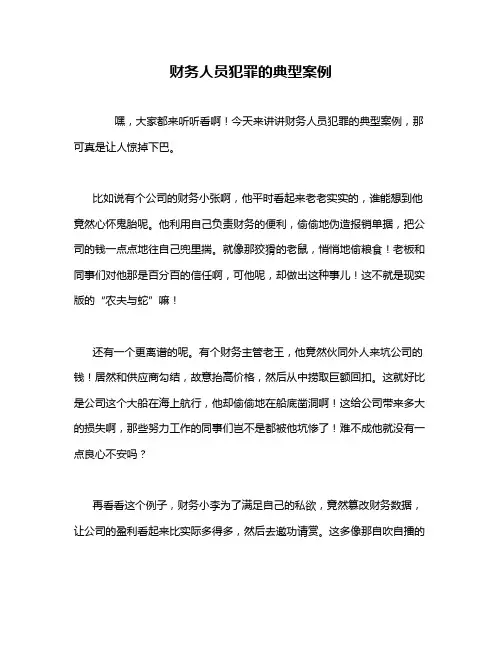 财务人员犯罪的典型案例