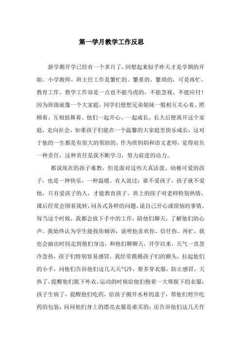 第一学月教学工作反思