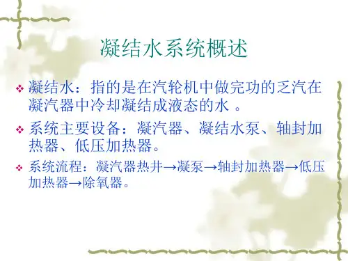 凝结水系统培训课件