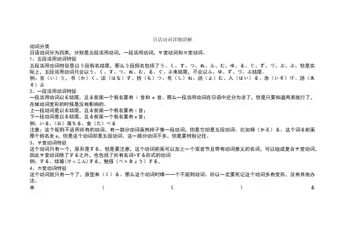 日语_动词变形详解