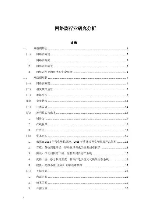 网络剧行业分析