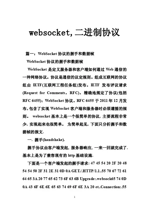 websocket,二进制协议