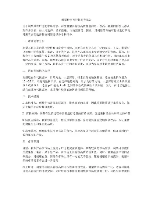 刺梨种植可行性研究报告