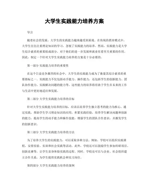 大学生实践能力培养方案