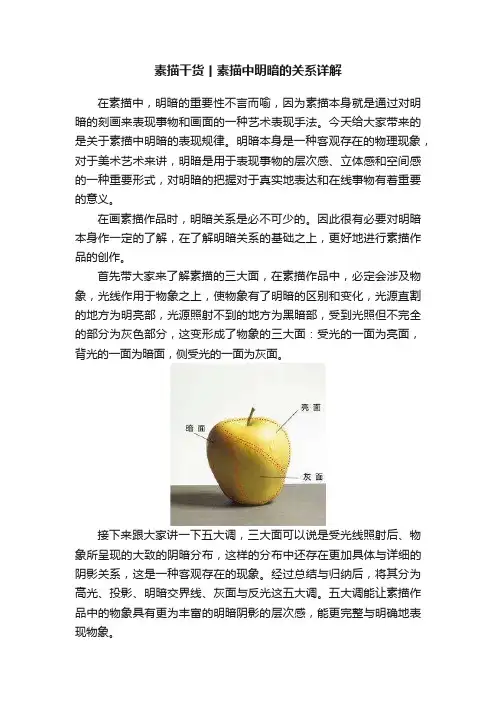 素描干货丨素描中明暗的关系详解