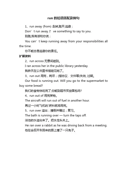 run的短语搭配及例句