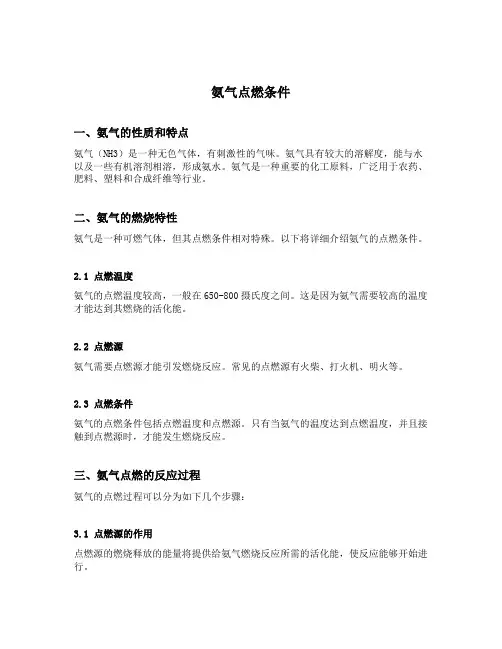 氨气点燃条件