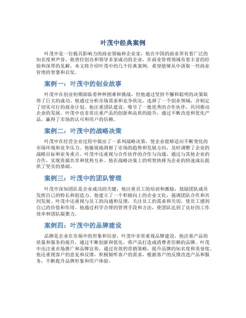 叶茂中经典案例