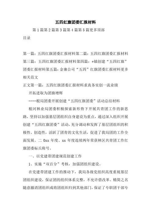 五四红旗团委汇报材料