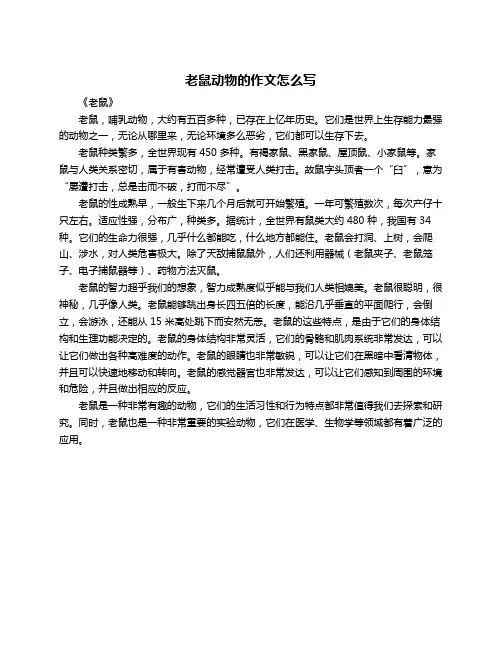 老鼠动物的作文怎么写