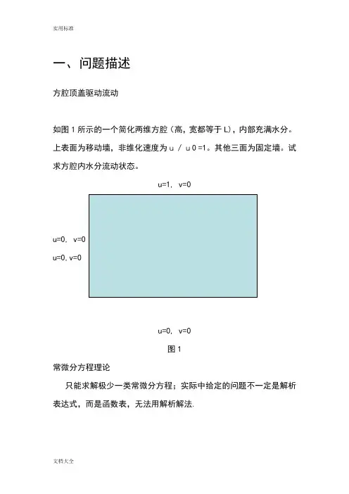 方腔顶盖驱动流动