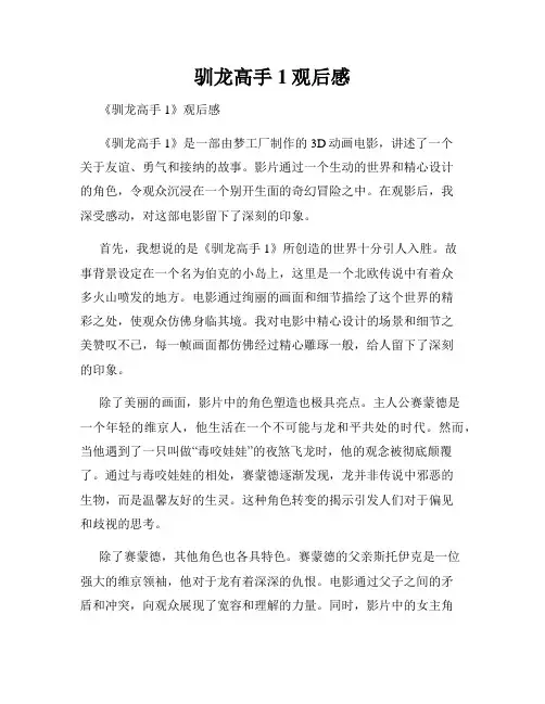 驯龙高手1观后感
