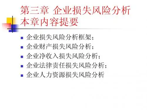第三章 企业损失风险分析