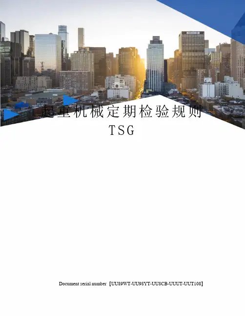 起重机械定期检验规则TSG
