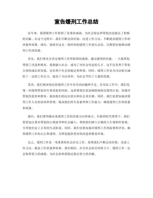 宣告缓刑工作总结