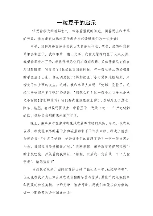 一粒豆子的启示 育人学校