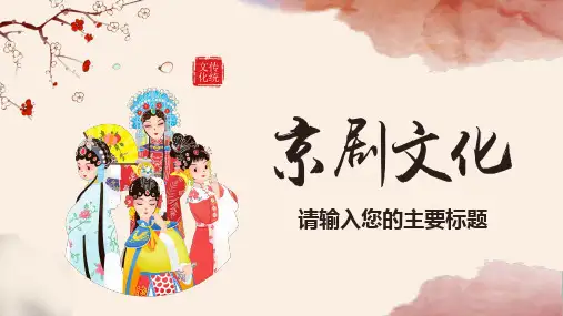 京剧中国国粹传统文化PPT模板