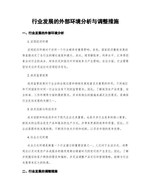 行业发展的外部环境分析与调整措施