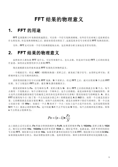 FFT结果的物理意义