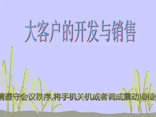 大客户的开发与销售培训课件