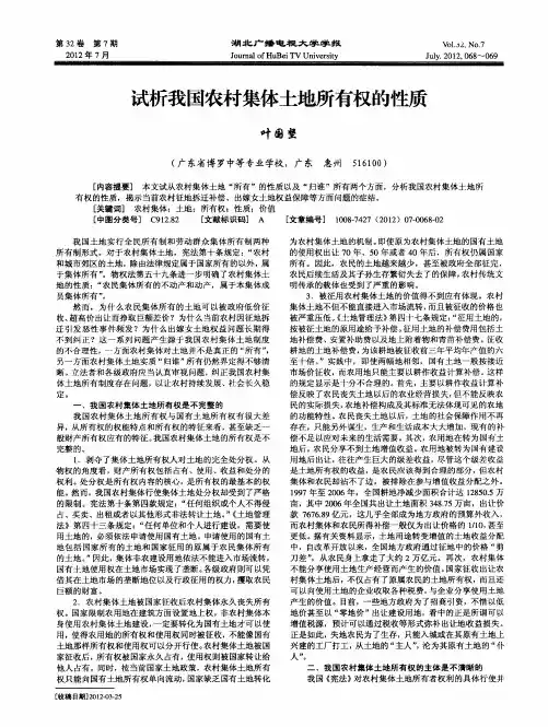 试析我国农村集体土地所有权的性质
