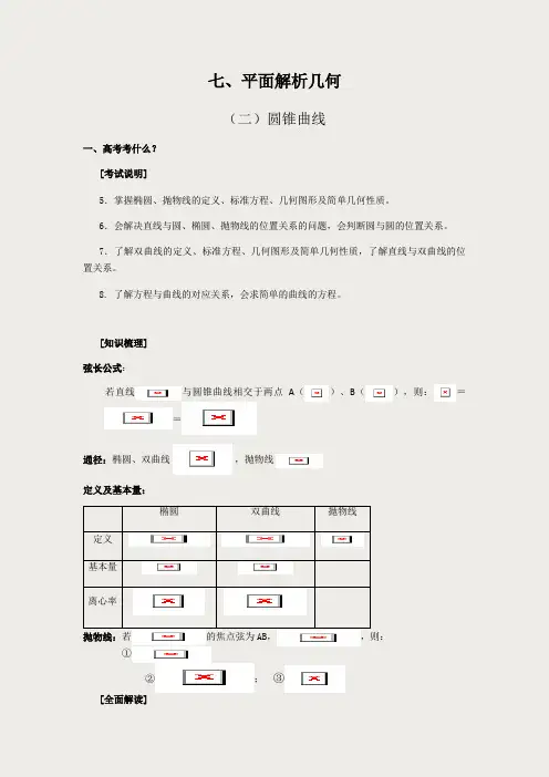 2018届浙江省高考试题逐类透析――圆锥曲线
