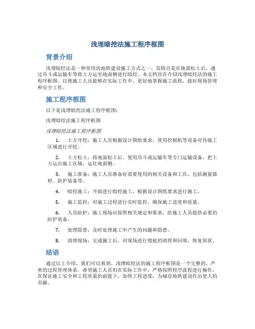 浅埋暗挖法施工程序框图