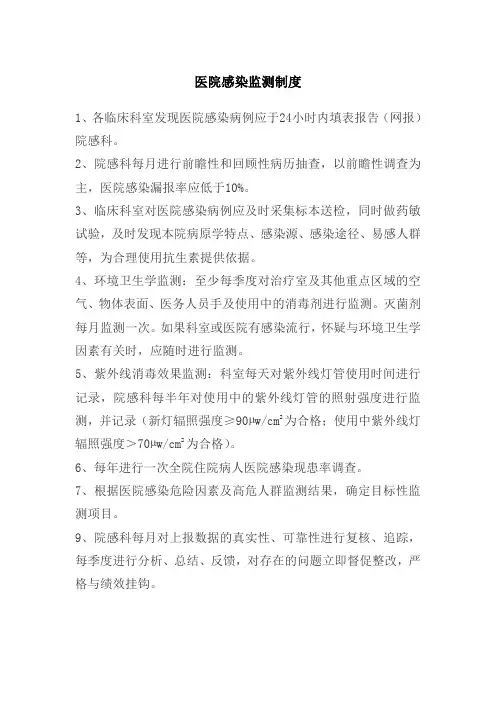 医院感染监测制度