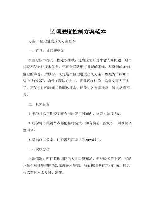 监理进度控制方案范本