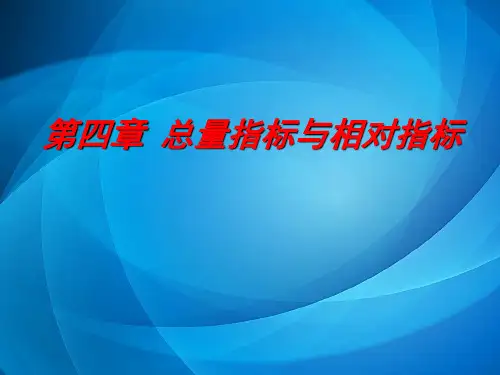 统计学原理与应用 第05章综合指标分析(一)总量指标与相对指标