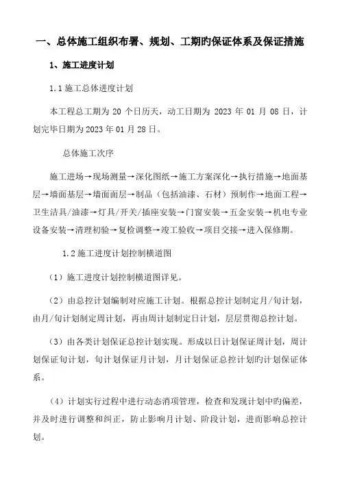 施工设计组织施工进度计划及保证措施