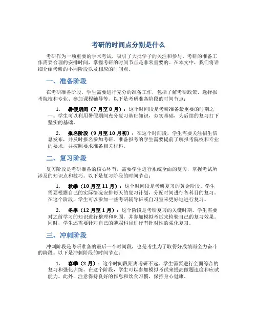 考研的时间点分别是什么
