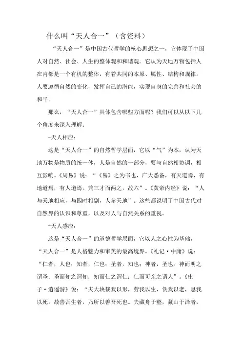 什么叫“天人合一”(含资料)