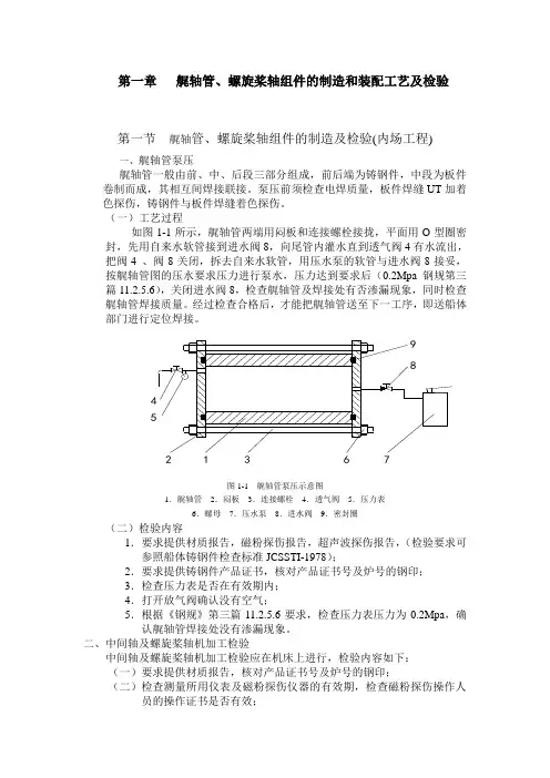 尾管、尾轴组件的制造和装配工艺及检验