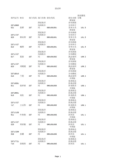 面试单