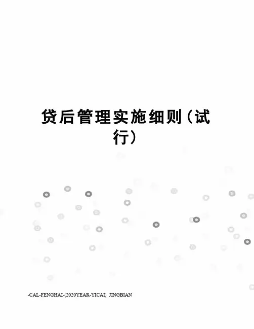 贷后管理实施细则(试行)