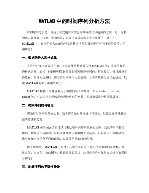MATLAB中的时间序列分析方法