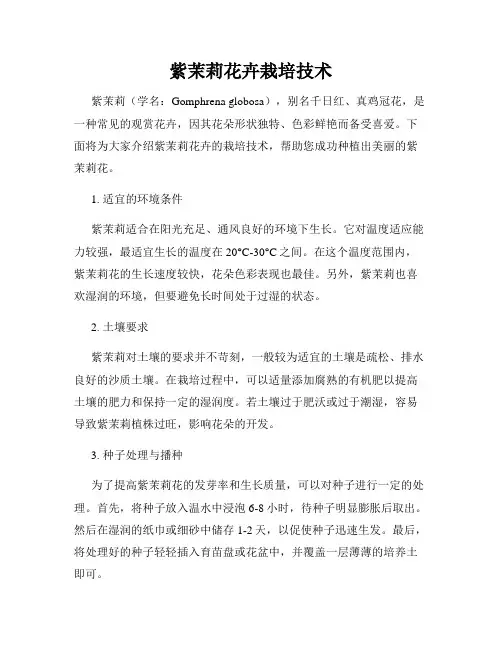 紫茉莉花卉栽培技术