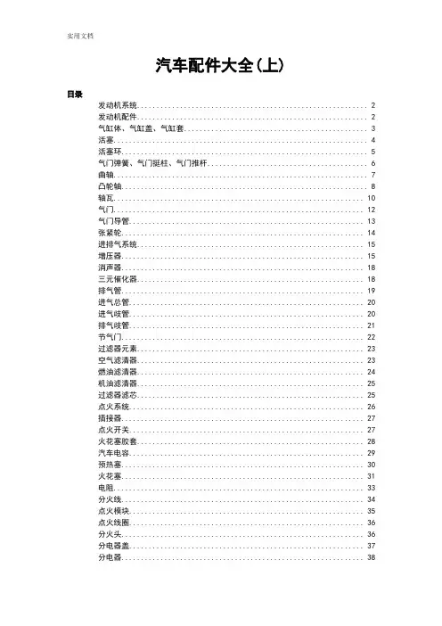 汽车发动机配件大全(上)图形详解