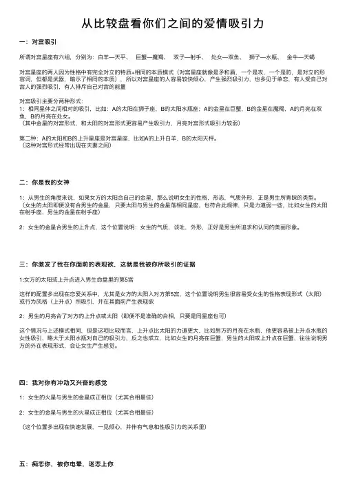 从比较盘看你们之间的爱情吸引力