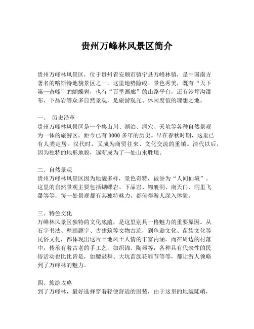 贵州万峰林风景区简介